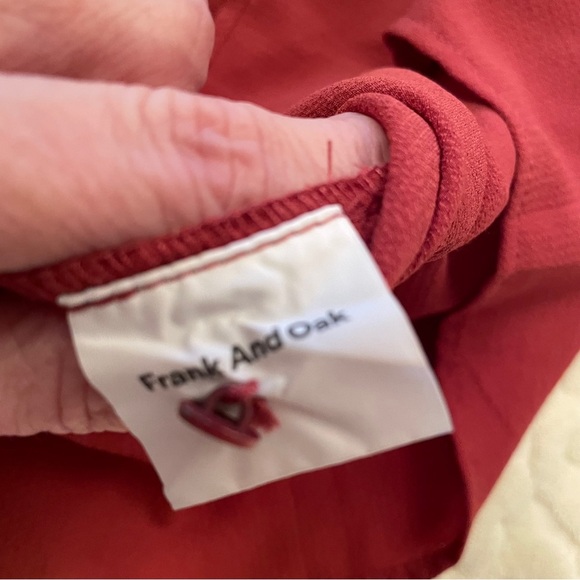 Frank & Oak Button up Blouse-VNeck-Peplum Ruffle Hem/Sleeves-Size Medium - Picture 9 of 12